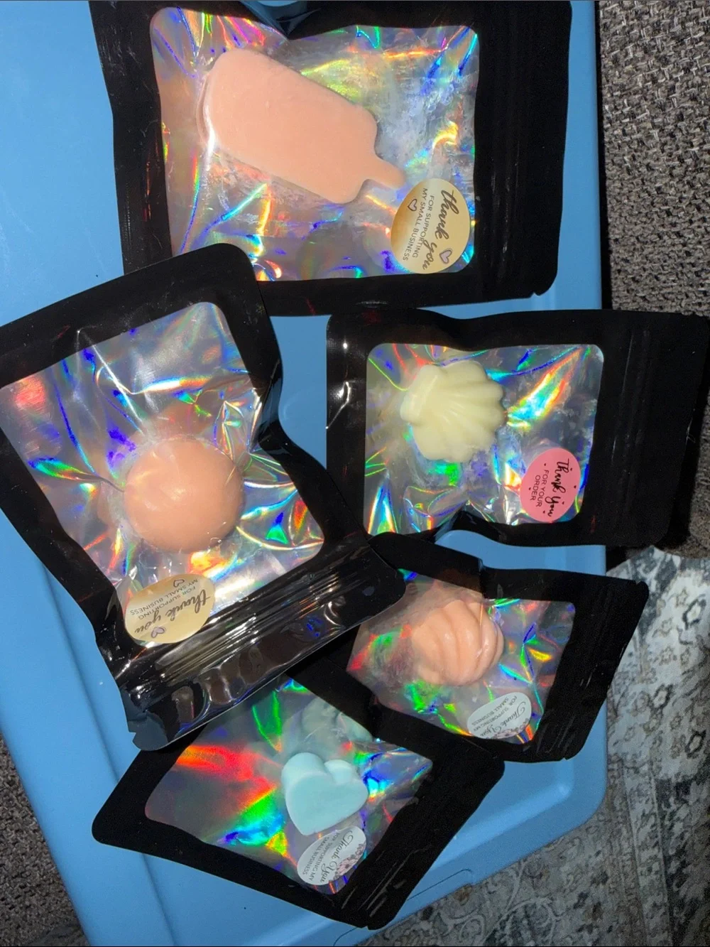 Handmade  ALL 5  SOAP Scented Wax Melts - Pastel Pink, Peach & Cream Assortment